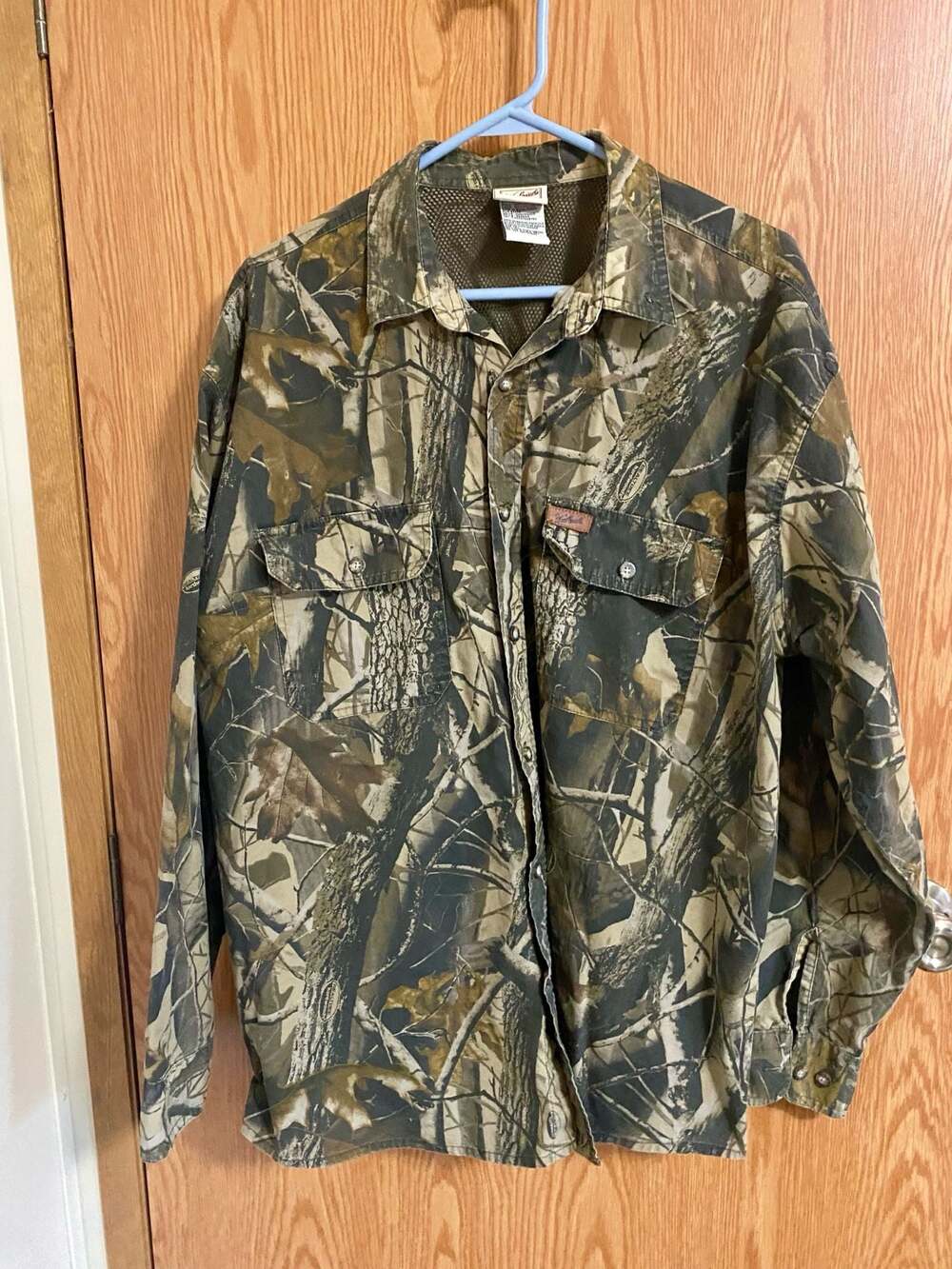 Woolrich Realtree Hardwoods Camouflage Vented Button Down Hunting Shirt Mens XL